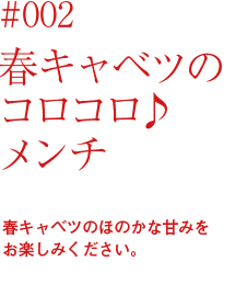 春キャベツのコロコロ♪メンチ