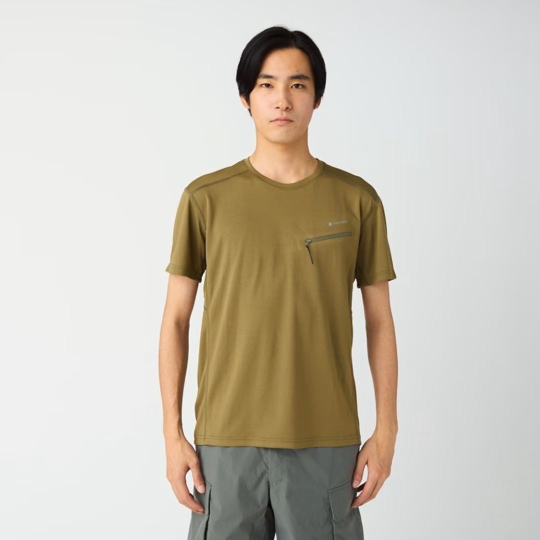 Zip Pocket Short Sleeve T-Shirt GREIGE