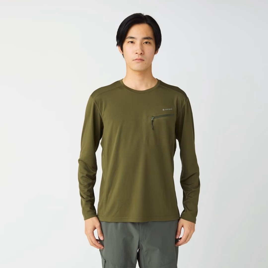 Zip Pocket Long Sleeve T-Shirt OLIVE