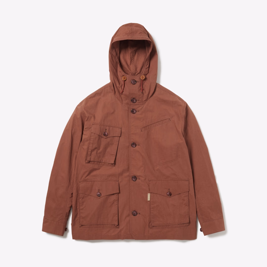 Waxed Windbreaker Jacket BURGUNDY