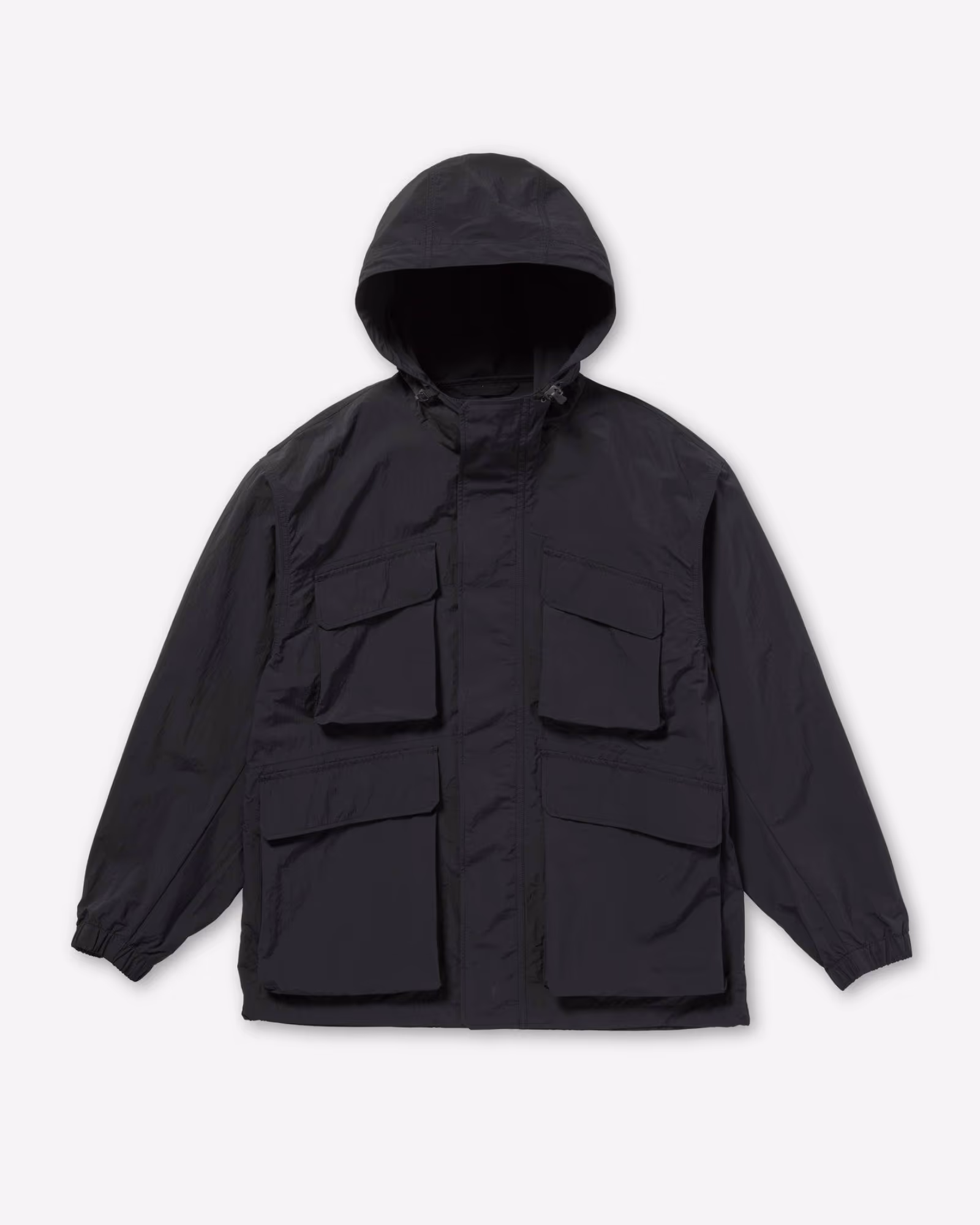 Nylon Double Rip Jacket BLACK