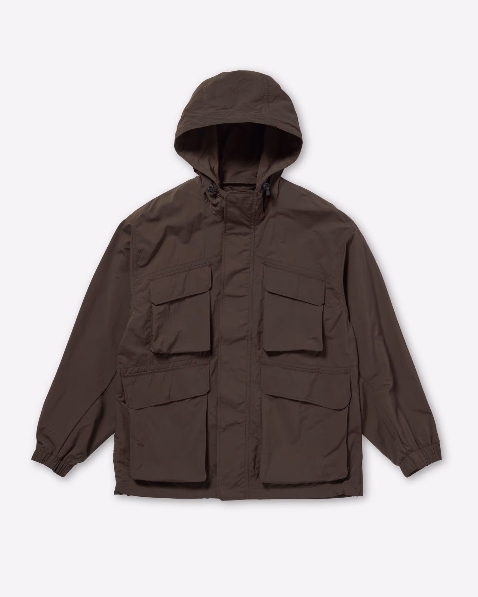 Nylon Double Rip Jacket DARK BROWN