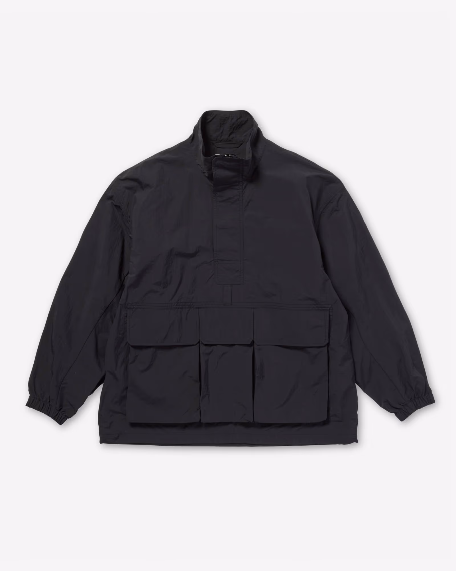 Nylon Double Rip Anorak BLACK