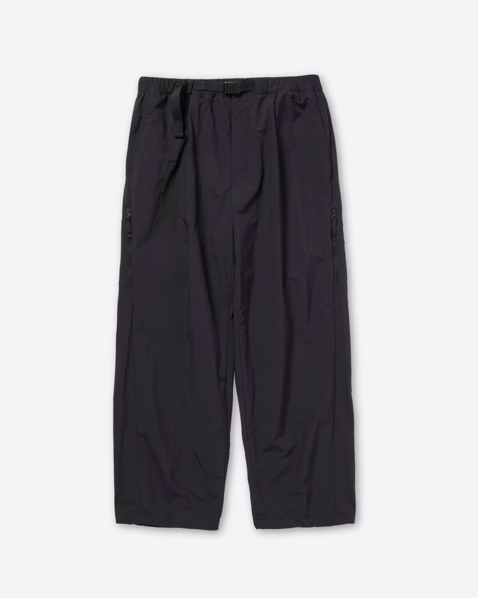 Nylon Double Rip Pants BLACK